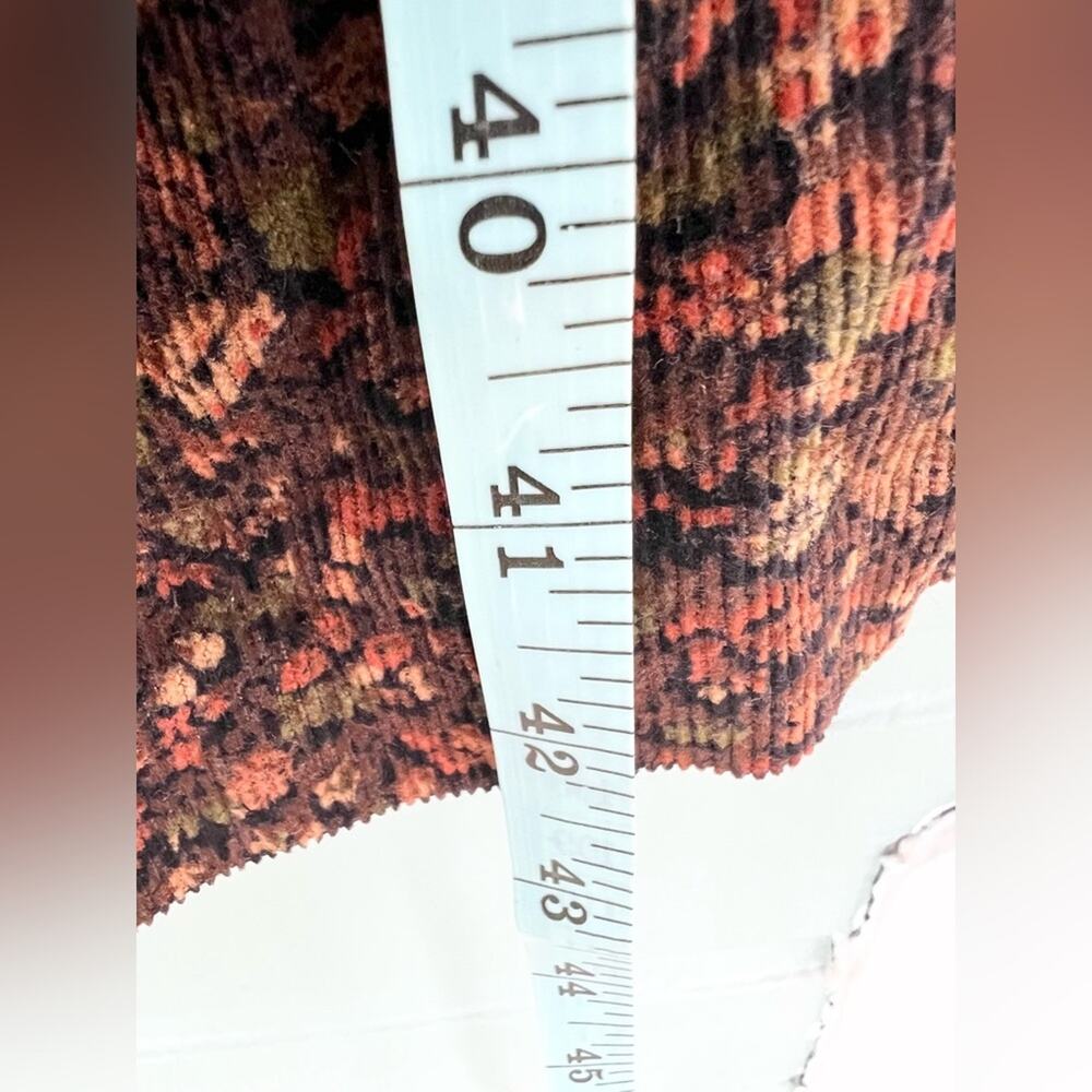 Vintage cottagecore pinafore dress brown ditsy floral corduroy down XS small - Picture 6 of 6